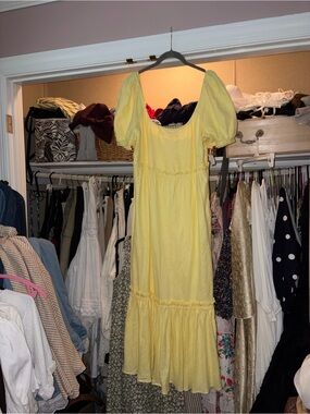 Ralph Lauren Yellow Puff Sleeve Maxi Dress